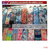 Watercolour Poppy Women Shawl Wrap Silk Chiffon Scarf (C1002)