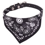 Custom Made Black Paisley Adjustable Cotton Dog Cat Puppy Pet Collar Scarf