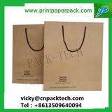 Carrier Promotional Shopping Handbags Kraft Paper Bag   with Custom Logo Printing