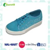 Girls' Canvas Shoes with Bead Decoration, EVA Sole