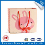 Fancy Pink Color Printed Paper Gift Bag for Shopping