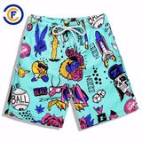 Oeko-Tex Full Waist Polyester Patterned Men Board Short Swimwear