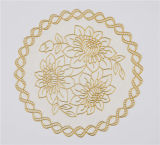 16cm Round PVC Tablemat with Gold Lace Popular Coffee/Wedding