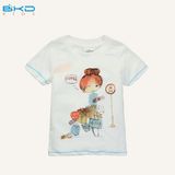 Single Jersey Baby Clothing Cartoon Printing Baby Garment T-Shirt