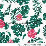 Leaves & Flowers Printed Fabric 80%Nylon 20 %Elastane Fabric for Swimwear