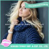 Acrylic Wool Hand Knitted Woollen Women Oversized Sweater