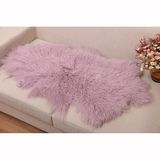 Luxury Genuine Mongolian Pelt Throw Rug Long Curly Wool