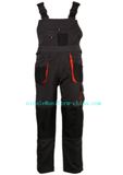 Canvas Grey Black Mens Working Bib Brace Overall / Bib Pants /Bib Trouser with Knee Pocket