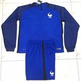 2016 2017 Season Long -Sleeve France Away Blue Soccer Jerseys