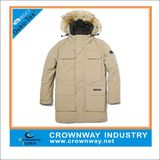 Mens Warm Fur Hooded Parka Jackets with 4 Big Pockets