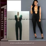 Sexy Deep V-Neck Pants Jumpsuit (TBLSN66133)