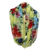 Woman Fashion Flower Printed Polyester Chiffon Spring Infinity Scarf (YKY1104)