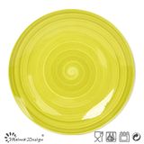 10.5 Inch Yellow Color Dinner Plate with Hand Painting