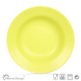 Matte Yellow Ceramic Soup Plate