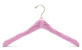 Lace Wrapped Pink Satin Clothes Hanger for Women Dress, Silk Hanger