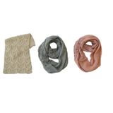 Ladies Mohair Like Sequin Openworks Snood Scarf