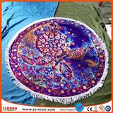 Microfiber Reactive Printing Round Beach Towel with Tassels