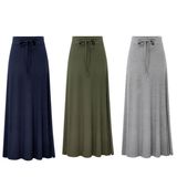 Split Elastic Waist Long Knitted Straight Skirt for Women Clothing