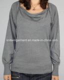 Ladies Knitted Long Sleeve Pullover Sweater for Casual (12AW-058)