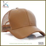 Custom Blank Plain Leather Mesh Trucker Hat