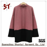Custom Fashion Women Winter High-Neck Knitted Sweater with Two Color