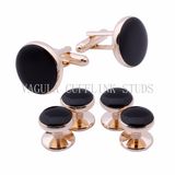 VAGULA 6PCS Jewelry Rose Gold Tuxedo Studs Cufflinks