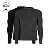 Sheep Run Men's Merino Wool Long Sleeve Henley Shirt