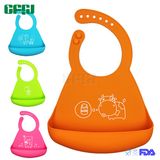 Non-Disposable Flexible Roll up Silicone Baby Bib Like Baby Clothes