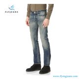 Distressed Denim Jeans with Shredding for Men by Fly Jeans