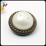 Pearl Attached Metal Zinc Alloy Shank Button for Overcoat