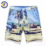 Oeko-Tex Full Waist Polyester Patterned Men Board Short Swimwear