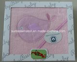 100% Cotton Baby Hooded Towel with Embroidery in Gift Box