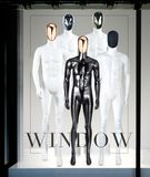 Male Standing Plastic Mannequin with Chrome Face