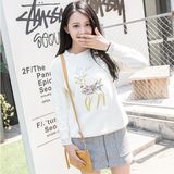 2017 Cozy Knitted Pure Women Printing Pullover