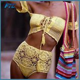 off Shoulder Women Knitted Bikini Hot High Waist Crochet Swimwear