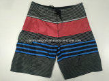Oeko-Tex Flat Waist Polyester Striped Men Board Short Swimwear