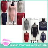 Spring Fashion Long Knitting Dress Cheap Tight Sweater