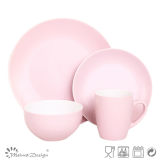Matt Pink Color Ceramic 16PCS Dinner Set