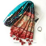 Summer Polyester Twill Printed Beach Lady Scarf (HMW04)