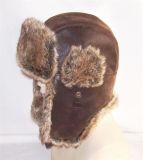 PU Warm Winter Cap with Fur (VT011)