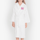 Plush Hotel/SPA Women Hooded Robes Warm White Bathrobe for Adult and Kids