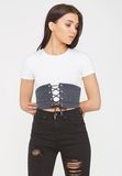 2017 Wholesale Women Lace up Corset Crop Tops Cheaper Prices