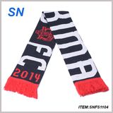 Factory Custom Jacquard Knitted Fan Scarf Football Scarf Soccer Scarf