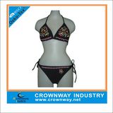 Wholesale Sexy Black Bikini with Custom Embroidery