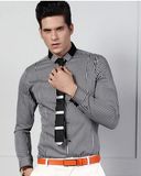 Men's Black Stripe Cotton Shirts