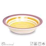 Colorful Handpainted Circle Ceramic Soup Bowl