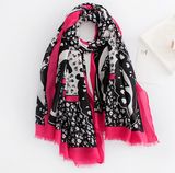 Women Fashion Printed Viscose Silk Scarf (YKY1131)