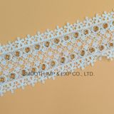 Cotton Fabric Silver Copper Lace Eyelet Fashion Garment Accessories Textile