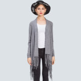 Women's Knitted Cardigan Sweater with Tassels