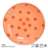 10.5inch Orange Color with DOT Dinner Plate